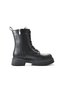 2000 Leather Skin Black Thick Sole Zippered Women's Boots - 3