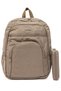 Unisex Brown 01101-SET Crinkle Fabric Waterproof School Travel Sports Backpack with Pen Holder
