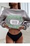 Unisex Gray Vancouver Printed Crew Neck Oversize Sweatshirt Hoodie