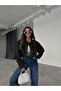 Black Cropped Denim Jacket - 5