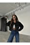 Black Cropped Denim Jacket - 4