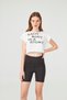Seamless (seamless) Activewear Sports Shorts with Pockets and Yoga & Pilates Combo Slogan T-shirt Set - 2