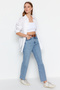 Light Blue High Waist Straight Jean TWOSS24JE00054 - 11