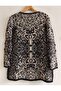 Women's Leopard Patterned Pocketed Buttoned Knitwear Acrylic Mother Cardigan - 3