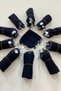 Navy Blue Chiffon Bride Groom Bridesmaid Halay Handkerchief, Promise Engagement Wedding Henna Circumcision Show Handkerchief 5 Pieces