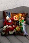 New Year Themed Santa Claus Pattern Red Yellow Digital Printed Decorative Ornament 2-Piece Throw Pillow Case - 2