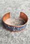 Blue Color Relief Pattern Shaped Women's Bracelet Handmade Adjustable Copper Bracelet - 4