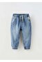 Denim Jeans Trousers with Elastic Waist and Legs Unisex Drawstring Jogger