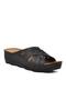 37-449 Black Women's Wedge Heel Slippers