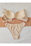 Basic Knit Patterned Light Support Bra Set - 7