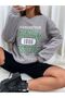 Unisex Gray Vancouver Printed Crew Neck Oversize Sweatshirt Hoodie - 4