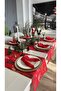 New Year Tree Themed Red Runner Christmas Table New Year's Table Runner 1 Piece (Not Including Napkins) - 5