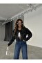 Black Cropped Denim Jacket - 6