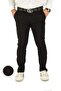 Men's Black Cotton Lycra Slimfit Linen Trousers - 2