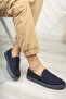 Men's Navy Blue Linen Casual Shoes