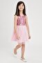 Girl's Sequined Sleeveless Tulle Lined Dress - 3