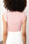Women's Pink Sleeves Frilly Camisole Blouse 1YZK2-11708-20 - 6
