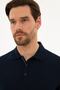 Navy Blue Slim Fit Polo Neck T-Shirt