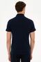 Navy Blue Slim Fit Polo Neck T-Shirt - 3
