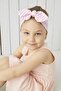 Girl's Pink White Striped Bandana - 4