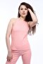 Women's Powder Ribbed Crew Neck Camisole Camisole Knitted Athlete - 3