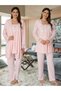 Women's Effort Fuchsia Maternity Long Sleeve Pajama Set with Dressing Gown 2401 - 6