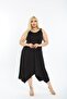 Plus Size Asymmetrical Cut Shoulder Buckle Detailed Strap Dress - 4