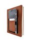 Thermo Leather Tan Notebook with Phone and Card Pocket Striped Undated Notebook with Pen Gift - 4