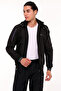 Black Men's Half Turtleneck Removable Hooded Micropoly Tracksuit EDY2593S - 5