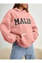 Women's Pink Malibu Printed Hooded Hoodie Sweatshirt - 3