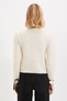 Women's Knitwear Sweater with Collar and Sleeve Tie Detail - 5
