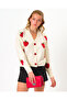Women's Ecru Strawberry Cardigan