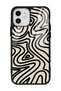 iPhone 12 Beige Geometric Design Glossy Phone Case