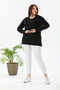 Black, White, Navy Blue Mother Combed Cotton Crew Neck Women's Bodysuit - 4