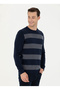 BASE. Polo Assn. Crew Neck Slim Fit Navy Blue Men's Sweater NATUR - 3