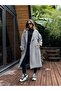 White Fish Back Belted Long Coat - 3