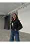 Black Cropped Denim Jacket - 3