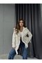 New Season Women's Suede Jacket with Ribbed and Belt Detail - 8