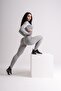 Push-Up Detailed Gathering Effect Flat Gray Sports Leggings - 4