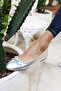 LUMBO WOMEN'S SILVER REAL LEATHER SHOES - 2