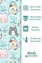 Sweet Kittens Patterned Printed Children's and Baby's Room Background Curtain with 2 Wings - PRD-20 - 4