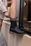 NUNO WOMEN'S BLACK MINK GARNISH TRUE LEATHER BOOTS - 3