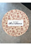 Beige New Year Themed Mixed Ornament Deer Home Patterned Modern Woven Base Round Decorative Carpet 2250 - 2