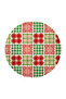 Red Green Themed Christmas Gift Package Patterned Modern Woven Base Round Decorative Carpet 2257
