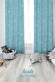 Colorful Cloud Patterned Printed Children's and Baby's Room Background Curtain with 2 Wings - PRD-14