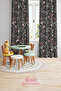 Gray Hearts Patterned Printed Children's and Baby's Room Background Curtain with 2 Wings - PRD-34 - 2