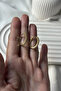Steel Hoop Earrings with Zircon Stone (with Stones on the Inside) - 5