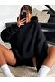 Unisex Plus Size Black Chicago Printed Hooded Oversize Sweatshirt Hoodie - 2