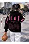 Unisex Large Size Black State Of Printed Hooded Oversize Sweatshirt Hoodie - 2