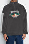 Antrasit Unisex Oversize/Geniş Kesim Dik Yaka Anti-pilling Polar Sweatshirt TMNAW24SW00034 - 6